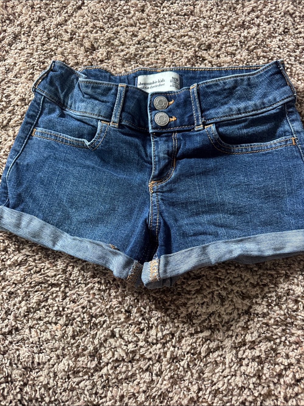 abercrombie kids indigo denim roll-cuff shorts